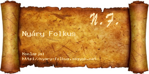 Nyáry Folkus névjegykártya